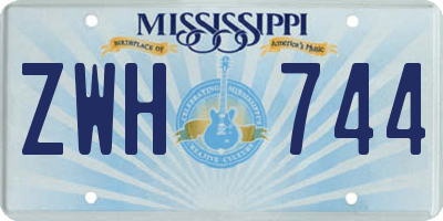 MS license plate ZWH744