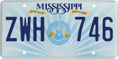 MS license plate ZWH746