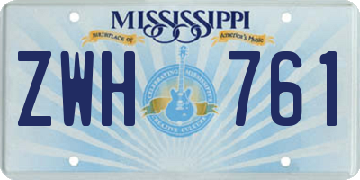 MS license plate ZWH761