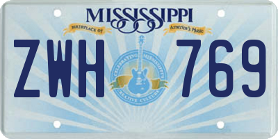 MS license plate ZWH769