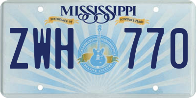 MS license plate ZWH770