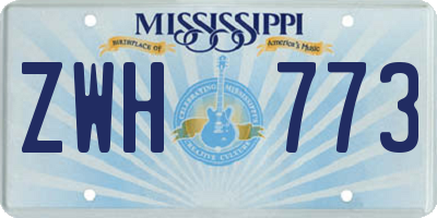 MS license plate ZWH773