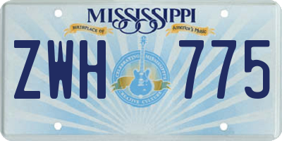 MS license plate ZWH775