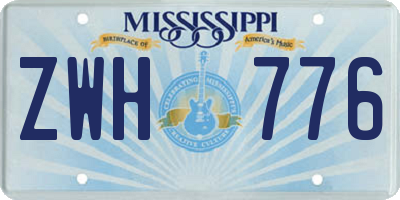 MS license plate ZWH776