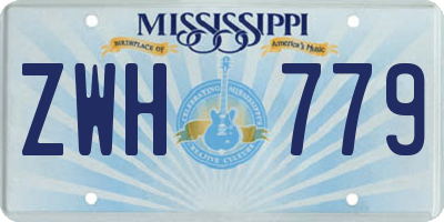 MS license plate ZWH779