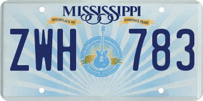 MS license plate ZWH783