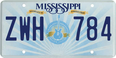 MS license plate ZWH784