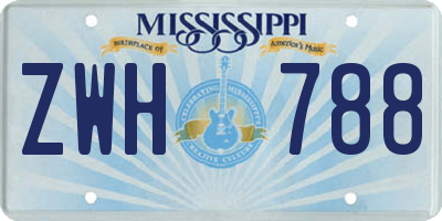 MS license plate ZWH788