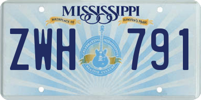 MS license plate ZWH791