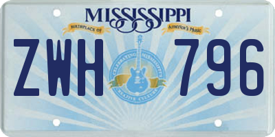 MS license plate ZWH796