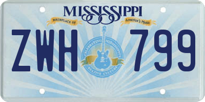MS license plate ZWH799