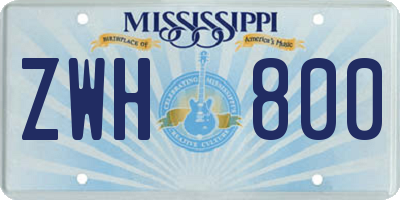 MS license plate ZWH800