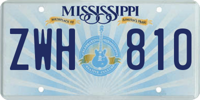 MS license plate ZWH810