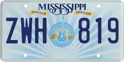 MS license plate ZWH819
