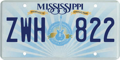 MS license plate ZWH822