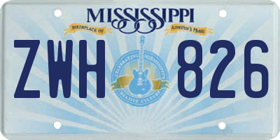 MS license plate ZWH826