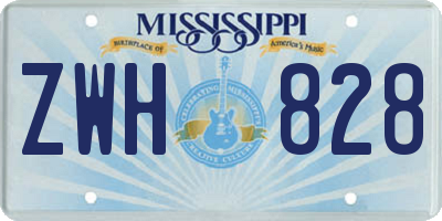 MS license plate ZWH828