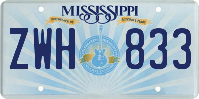 MS license plate ZWH833