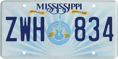 MS license plate ZWH834