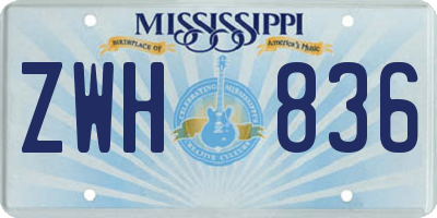 MS license plate ZWH836