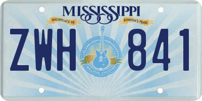 MS license plate ZWH841