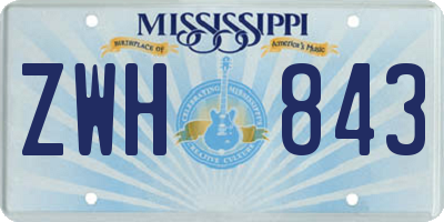 MS license plate ZWH843