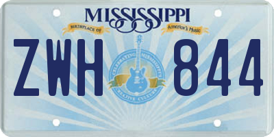MS license plate ZWH844