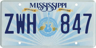 MS license plate ZWH847