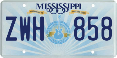 MS license plate ZWH858