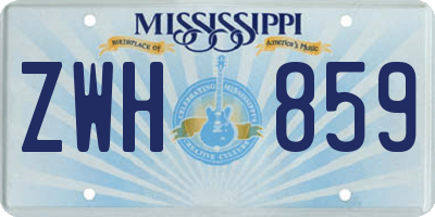 MS license plate ZWH859
