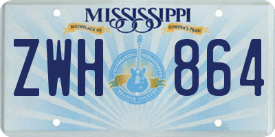 MS license plate ZWH864