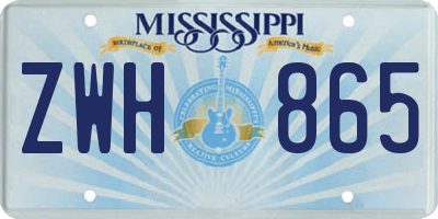 MS license plate ZWH865