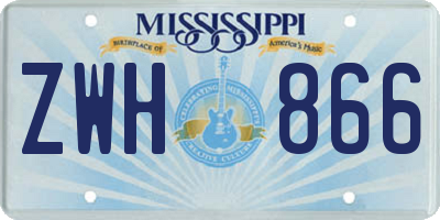 MS license plate ZWH866