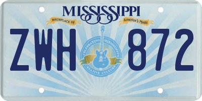 MS license plate ZWH872