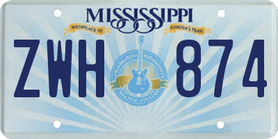 MS license plate ZWH874