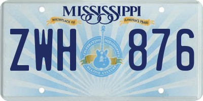 MS license plate ZWH876