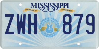 MS license plate ZWH879