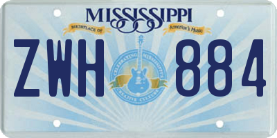 MS license plate ZWH884