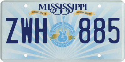 MS license plate ZWH885