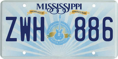 MS license plate ZWH886