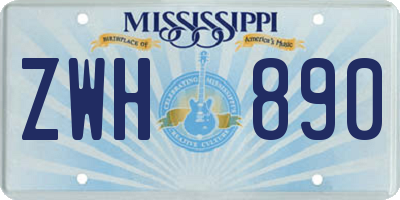 MS license plate ZWH890