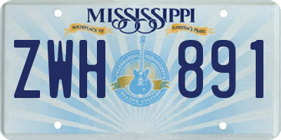 MS license plate ZWH891