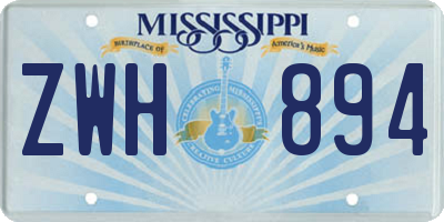 MS license plate ZWH894