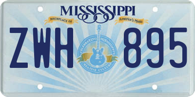 MS license plate ZWH895