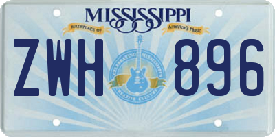 MS license plate ZWH896