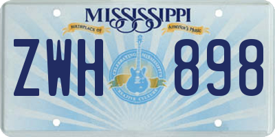 MS license plate ZWH898