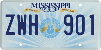 MS license plate ZWH901