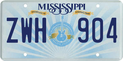 MS license plate ZWH904
