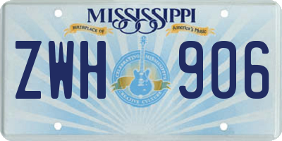 MS license plate ZWH906