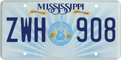 MS license plate ZWH908